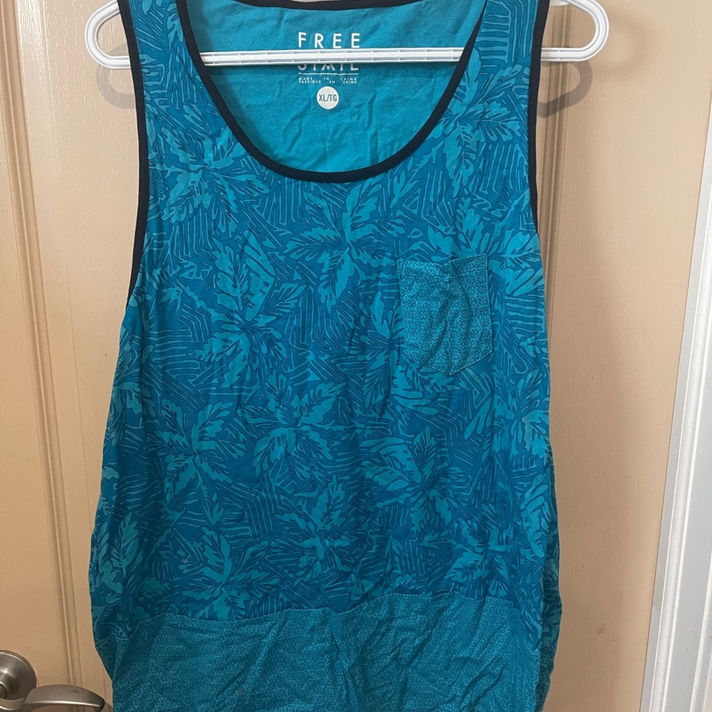Free State Blue Tank Top with Black Trim